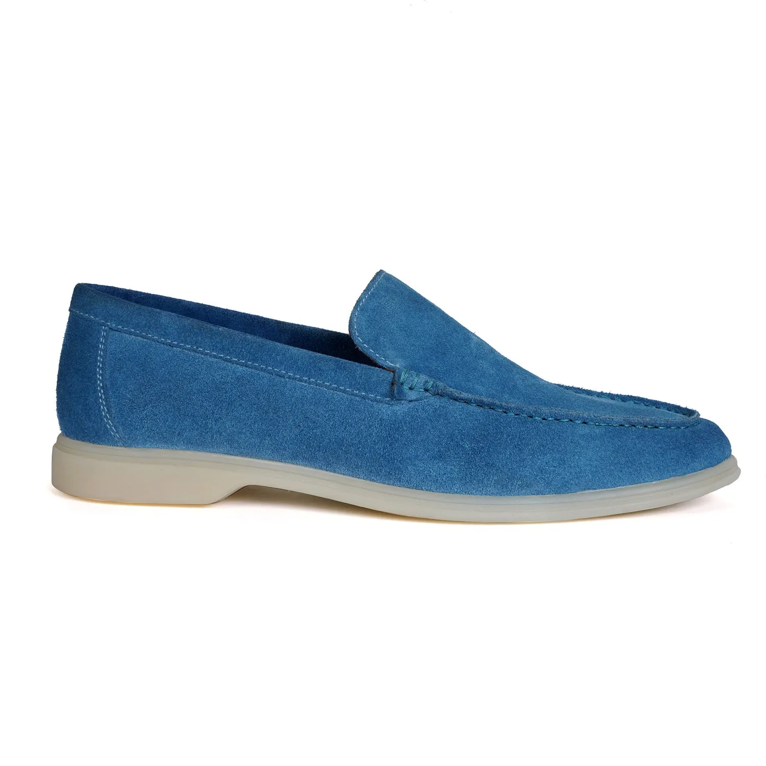 Sky Blue Yacht Shoes with in Suede Leather