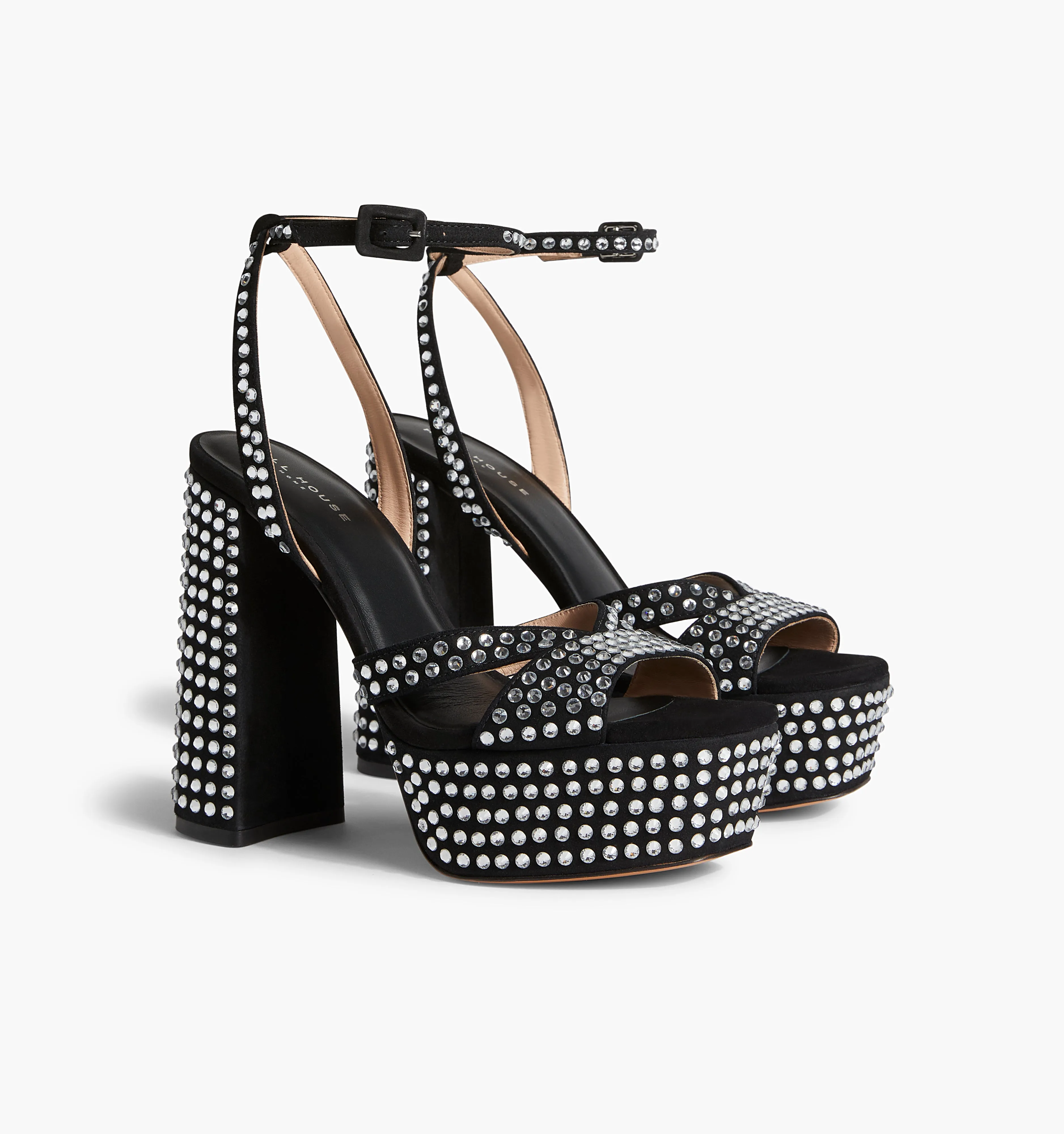 The Party Platform - Black Suede Rhinestone