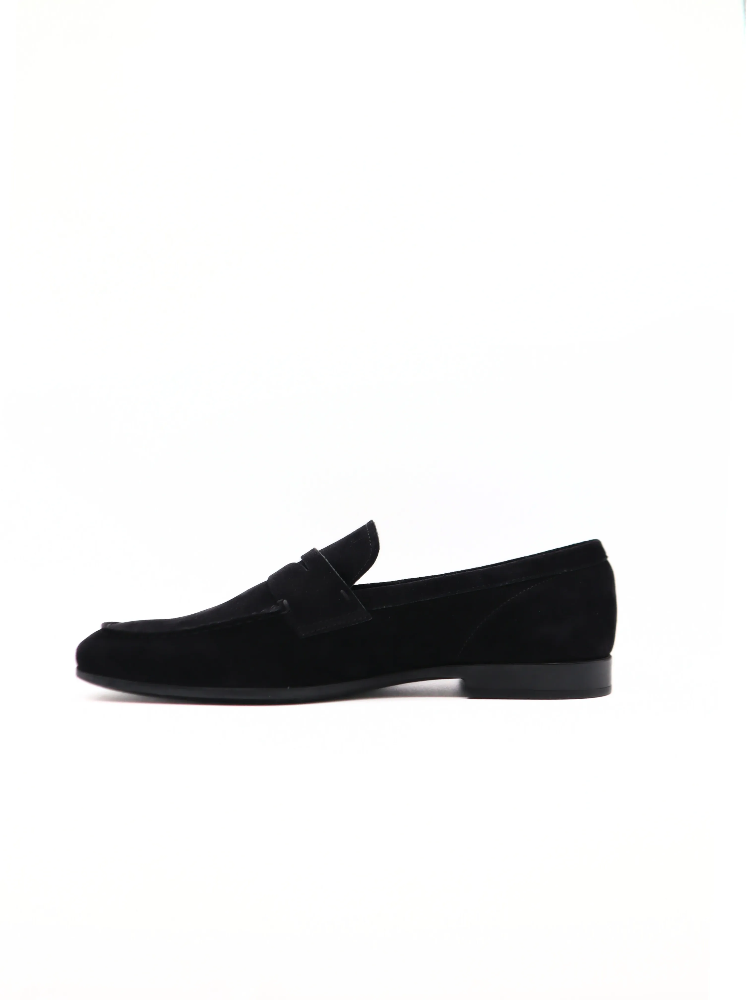 Tods Mens Black Suede Penny Moccasin Loafer Shoe