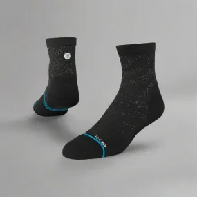 Unisex Run Light Quarter Socks - Black