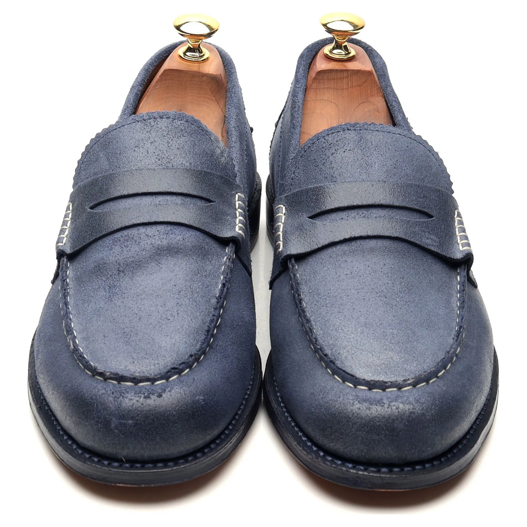 'Walter' Blue Suede Waxed Loafers UK 9 E