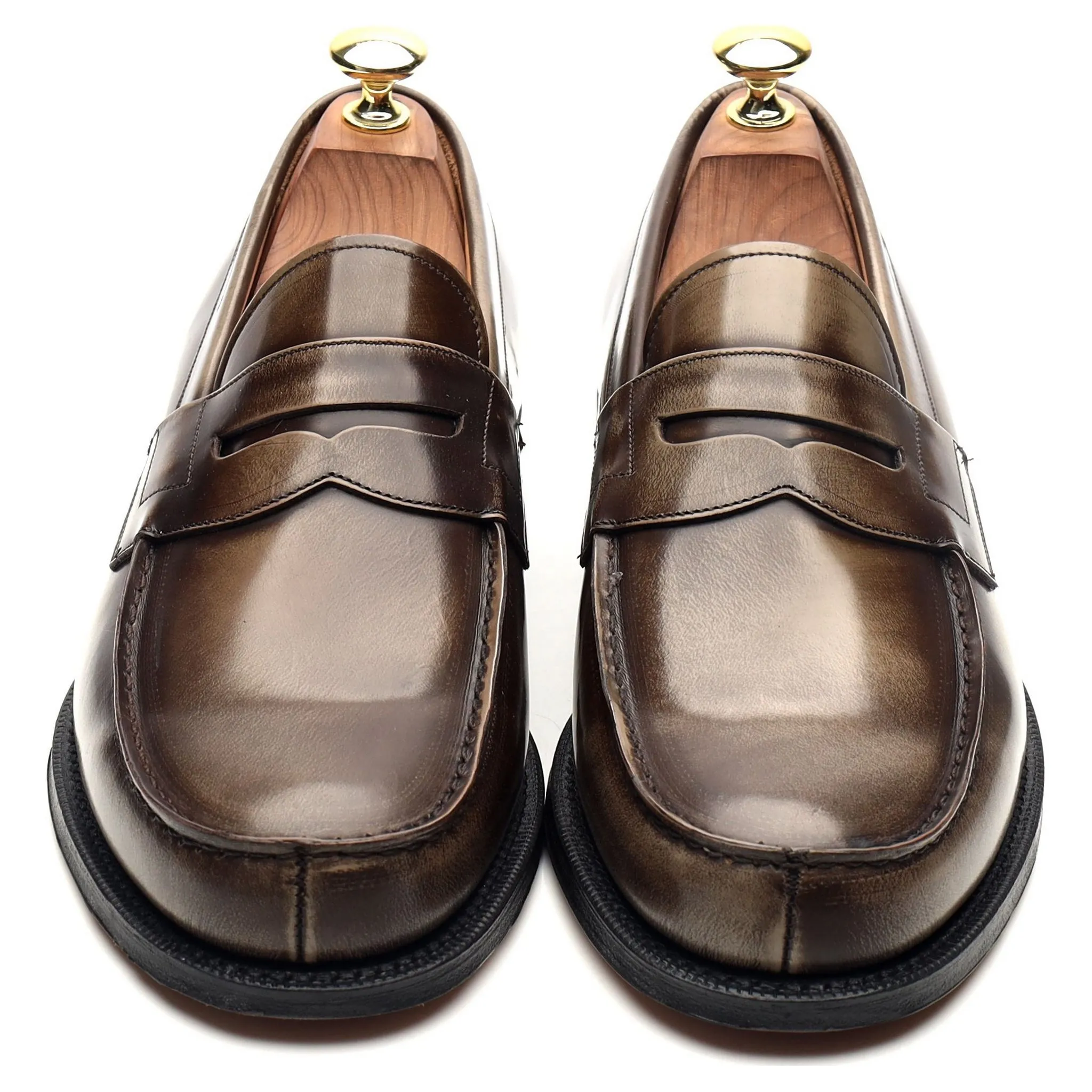 'Wesley' Light Brown Leather Loafers UK 7.5 F