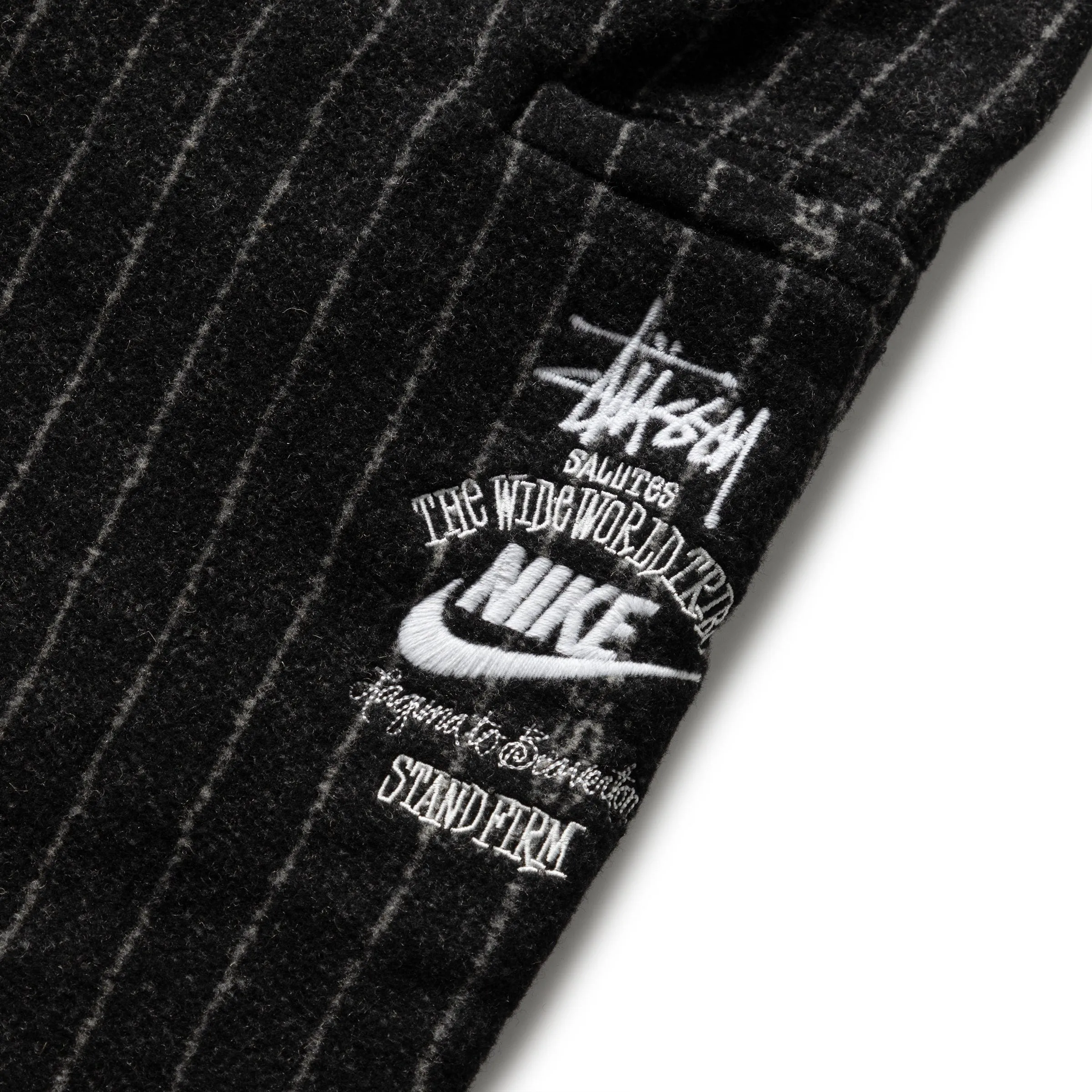 X STUSSY STRIPE WOOL PANTS